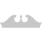 Ekena Millwork Rams Head Architectural Grade PVC Combination Pediment, 64"W x 22-7/8"H x 2-3/4"P PEDPC064X230RHP00 - alternate 3